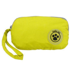 FouFouDog Rainy Day Dog Poncho with Built-in Travel Pouch - Yellow