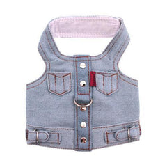 Blue Jean Jacket Denim Vest Dog Harness by Doggles