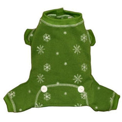 Snowflake Dog Long Johns by Hip Doggie - Green