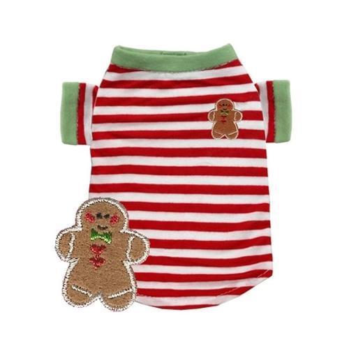 Gingerbread Man Red Stripe T-Shirt by Hip Doggie