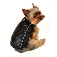 Featherlite Reversible-Reflective Puffer Dog Vest by Hip Doggie - Black/Red