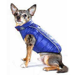 Featherlite Reversible-Reflective Puffer Dog Vest by Hip Doggie - Blue/Orange