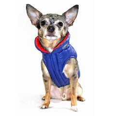 Featherlite Reversible-Reflective Puffer Dog Vest by Hip Doggie - Blue/Orange