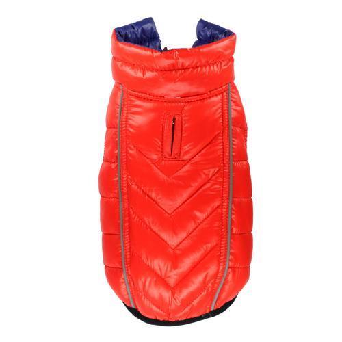 Featherlite Reversible-Reflective Puffer Dog Vest by Hip Doggie - Blue/Orange
