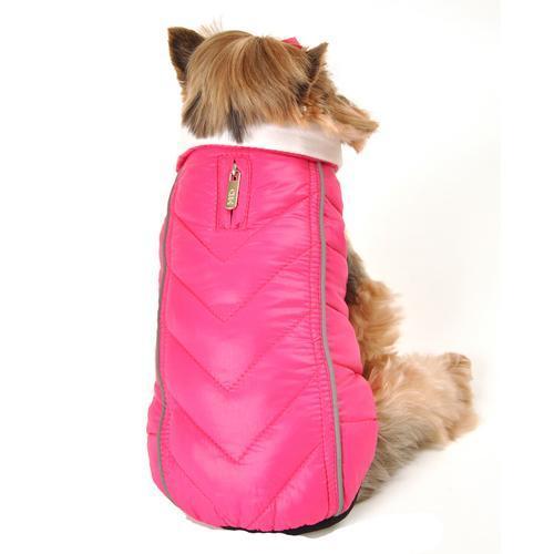 Featherlite Reversible-Reflective Puffer Vest by Hig Doggie - Pink/White