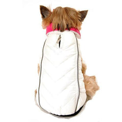 Featherlite Reversible-Reflective Puffer Vest by Hig Doggie - Pink/White