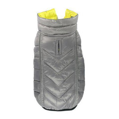 Featherlite Reversible-Reflective Puffer Dog Vest by Hip Doggie - Yellow/Gray