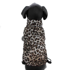 Reversible Leopard Puffer Dog Vest by Hip Doggie