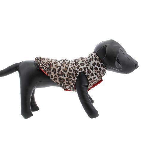 Reversible Leopard Puffer Dog Vest by Hip Doggie