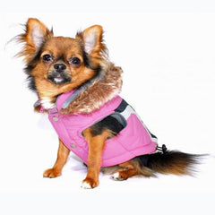 Swiss Alpine Ski Dog Vest by Hip Doggie - Pink