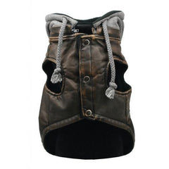 Vintage Bomber Dog Jacket by Hip Doggie - Gray Hood