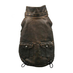 Vintage Bomber Dog Jacket by Hip Doggie - Gray Hood