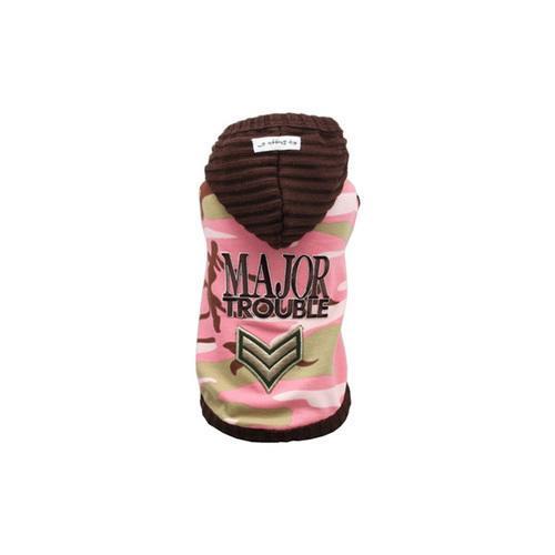 Major Trouble Dog Hoodie by Hip Doggie - Pink Camo