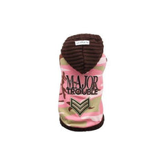 Major Trouble Dog Hoodie by Hip Doggie - Pink Camo