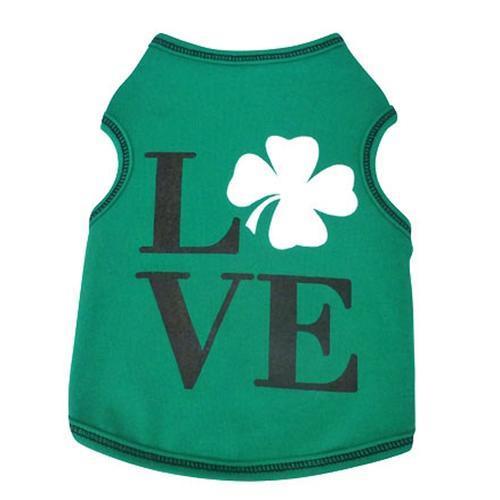 Love Shamrock Dog Tank - Green