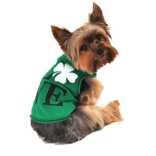 Love Shamrock Dog Tank - Green