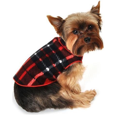Blanket Plaid Dog Pullover - Red