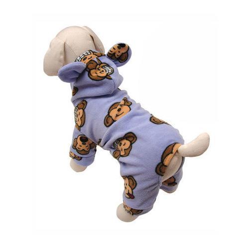 Silly Monkey Fleece Hooded Dog Pajamas by Klippo - Lavender