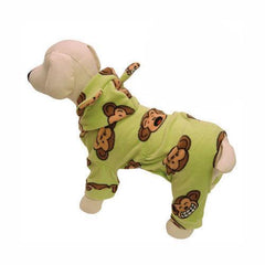 Silly Monkey Fleece Hooded Dog Pajamas by Klippo - Lime