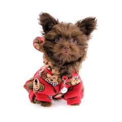 Silly Monkey Fleece Hooded Dog Pajamas by Klippo - Burgundy