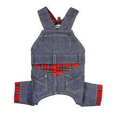 Adorable Stripy Denim Dog Overalls by Klippo