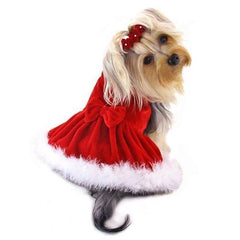 Elegant Christmas Furry Dog Dress by Klippo
