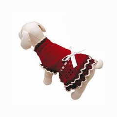 Glamourous Reds Layered Knit Dog Dress by Klippo