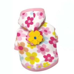 Floral Fleece Dog Hoodie with Flowers by Klippo