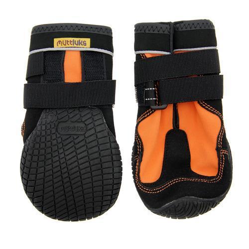 Muttluks Snow Mushers Dog Boots - Orange with Black Trim