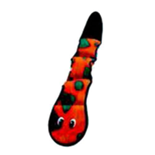 Invincibles Snake Squeaker Dog Toy - Orange/Blue