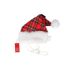 Santa's Dog Hat by Puppia - Red Plaid