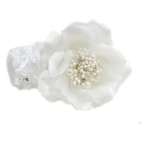 White Flower Deco Dog Collar