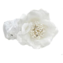 White Flower Deco Dog Collar