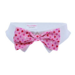 Heart Dog Shirt Collar and Bow Tie - Pink