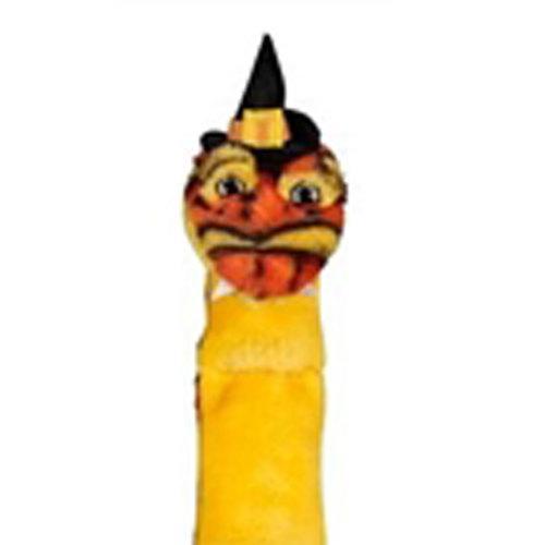 Invincibles Halloween Snake Squeaker Dog Toy - Orange Witch