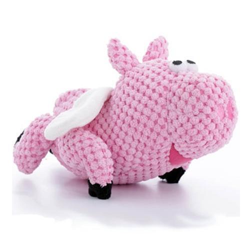 goDog Checkers Flying Pig Dog Toy