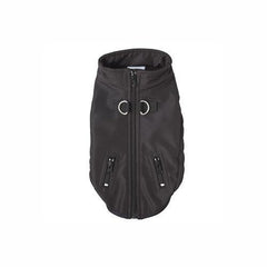 Techie Water-Resistant Harness Dog Coat - Black