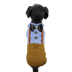 Parisian Pet Preppy Dog Jumpsuit - Blue Bow Tie