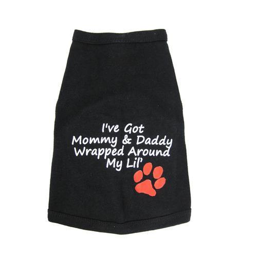 Wrapped Around My Lil' Paw Dog Tank Top - Black