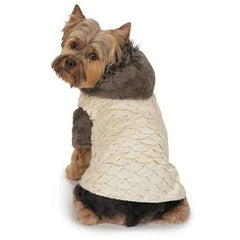 Zack and Zoey Elements Faux Fur Dog Jacket - Almond