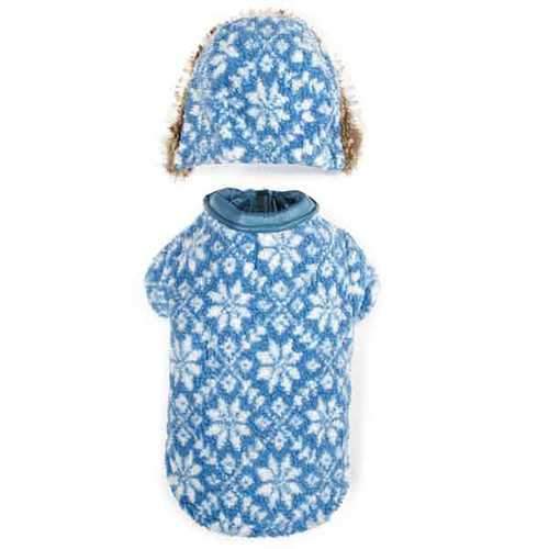 Zack and Zoey Elements Reversible Thermal Dog Parka - Blue