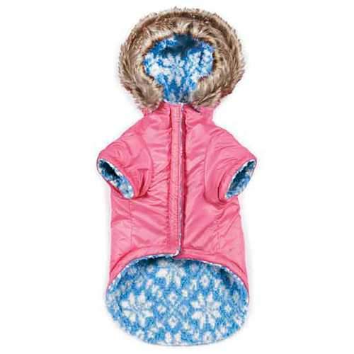 Zack and Zoey Elements Reversible Thermal Dog Parka - Pink