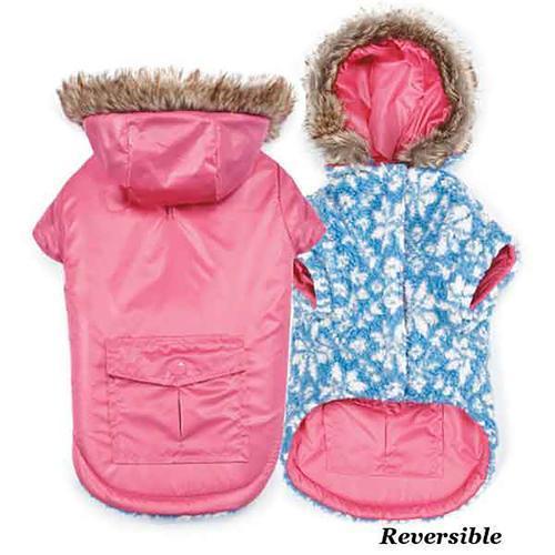 Zack and Zoey Elements Reversible Thermal Dog Parka - Pink