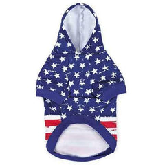 Zack and Zoey Distressed-Look American Flag Dog Hoodie