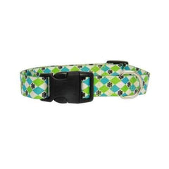 Casual Canine Pooch Pattern Dog Collar - Blue Argyle
