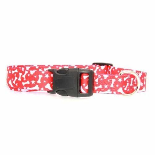 Casual Canine Pooch Pattern Dog Collar - Red Bone