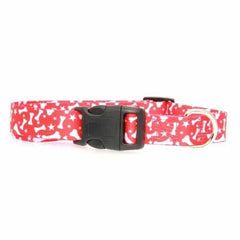 Casual Canine Pooch Pattern Dog Collar - Red Bone