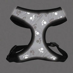 Casual Canine Reflective Pawprint Dog Harness - Gray