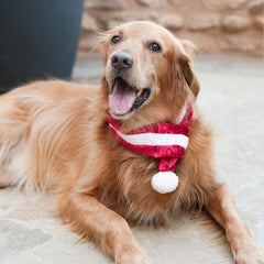 ZippyPaws Fuzzy Holiday Dog Scarf - Red
