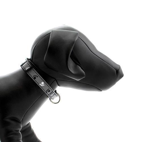 Casual Canine Reflective Pawprint Dog Collar - Gray